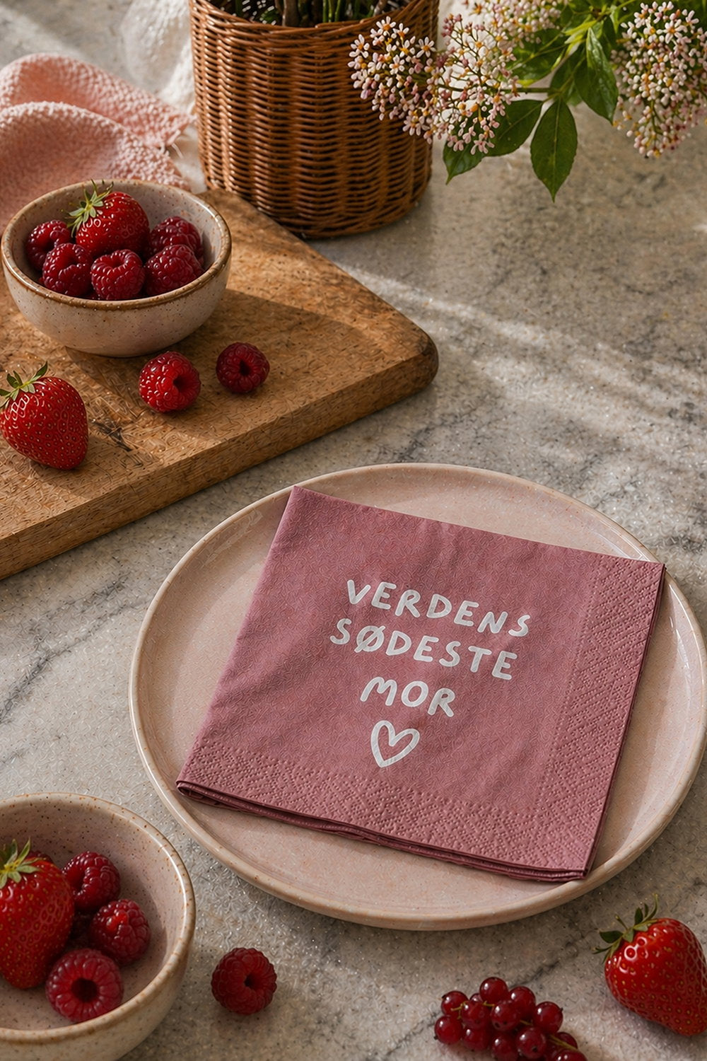 Det Gamle Apotek Napkins ubrousky růžové 33 cm 20 ks
