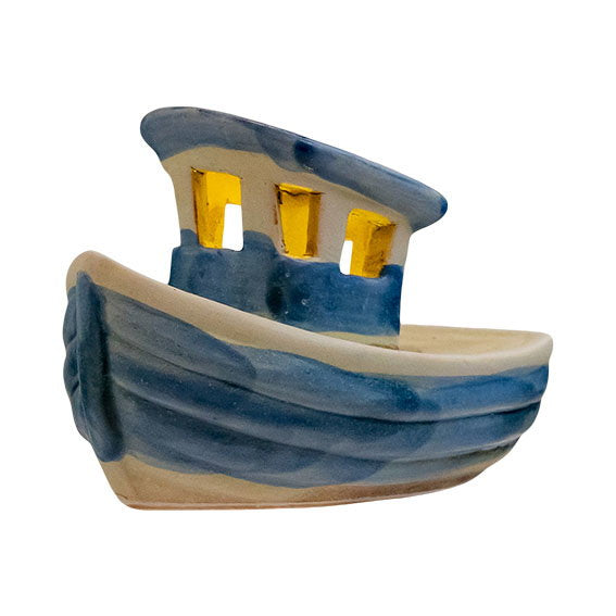 Det Gamle Apotek Boat loďka dekorace modrá kamenina