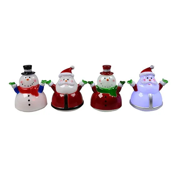 Det Gamle Apotek Snowman Santa LED figurka 7 cm měnící barvu