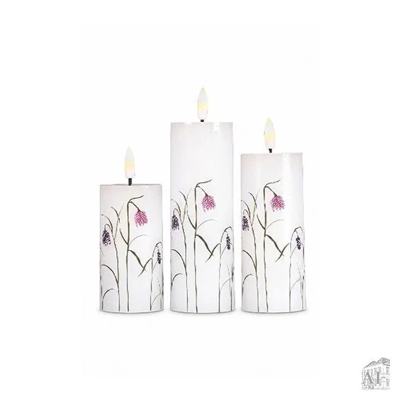 Det Gamle Apotek LED Candle LED svíčky 3 ks bílé voskové