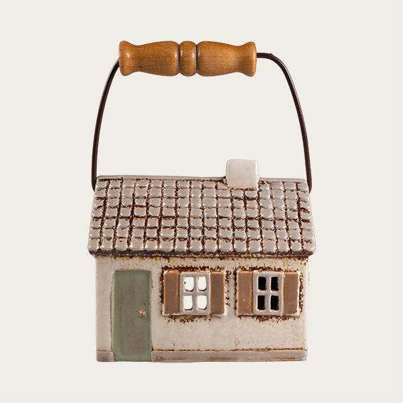 Det Gamle Apotek House svícen 12 cm bílý keramika
