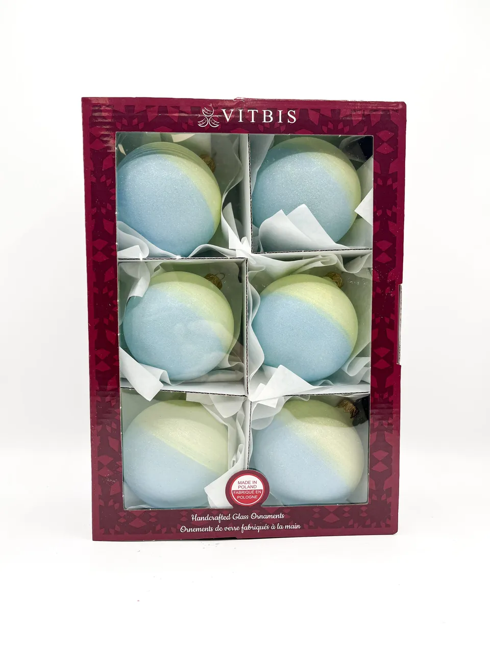 Vitbis Pastelové skleněné baňky 8 cm 6 ks ombré