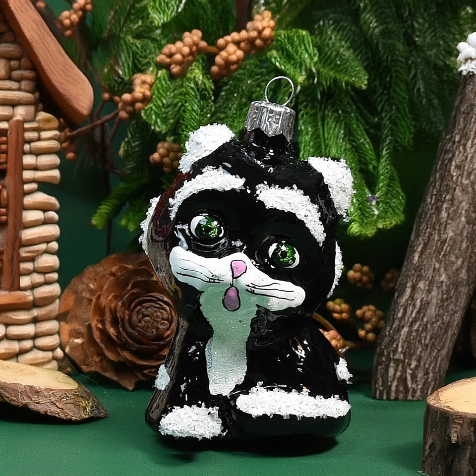 Vitbis Černý kotě skleněná figurka 10 cm
