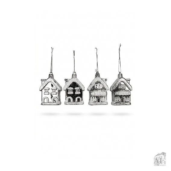 Det Gamle Apotek Houses for hanging ozdoba stříbrná 6 cm