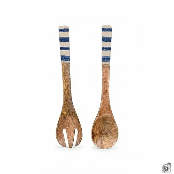 Det Gamle Apotek Salads servers příbor 33 cm nature 2ks mango