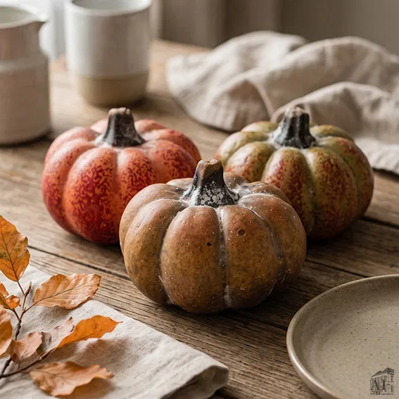 Det Gamle Apotek Pumpkin keramická dýně oranžová 4 cm