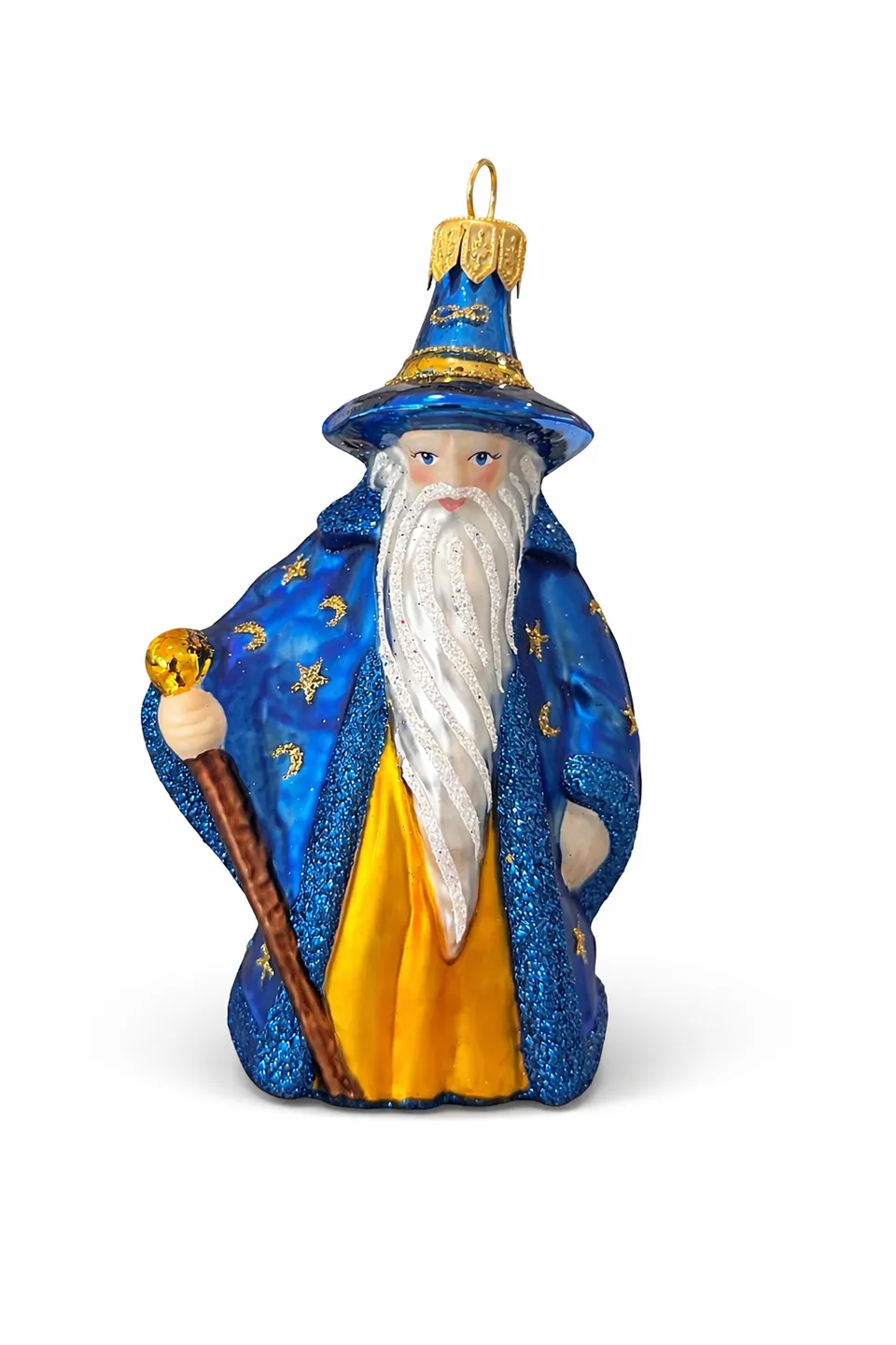 Vitbis Čaroděj skleněná baňka 12 cm modrý plášť