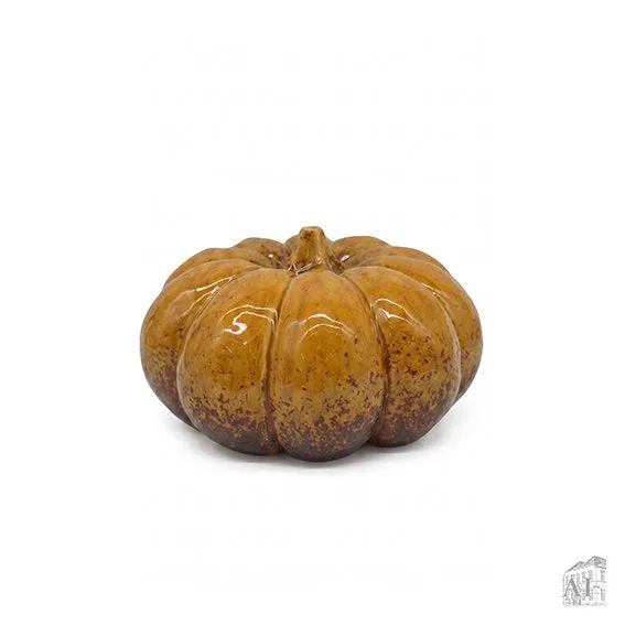Det Gamle Apotek halloweenská dýně keramická 11 cm žlutá