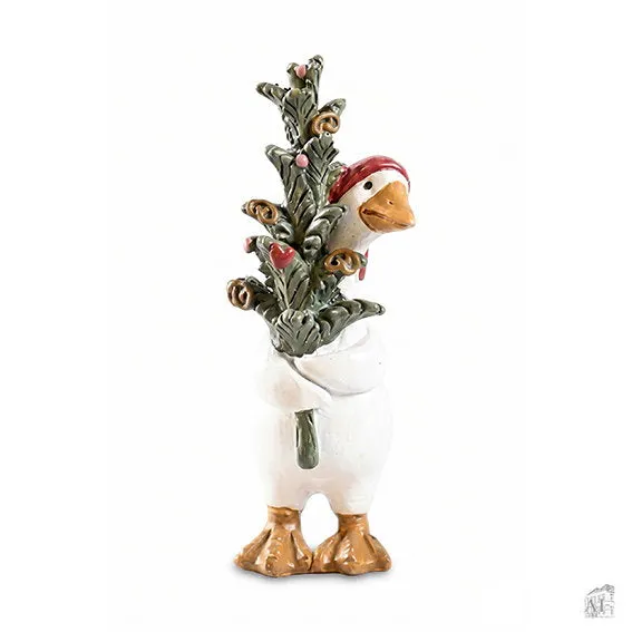 Det Gamle Apotek husa se stromkem figurka bílá 9 cm