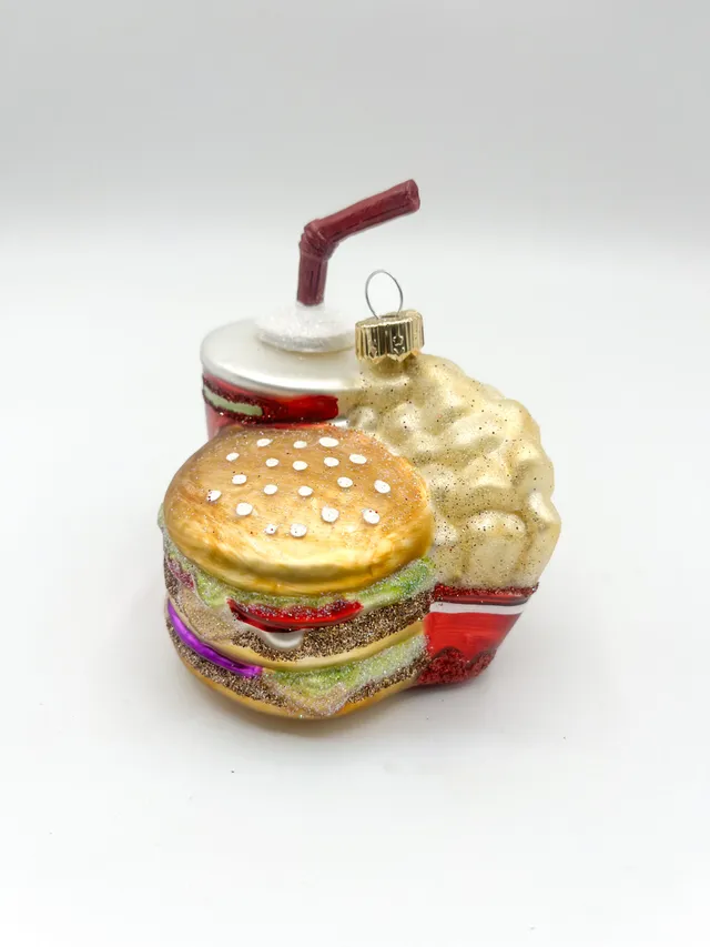 Vitbis burger vánoční baňka skleněná 9 cm