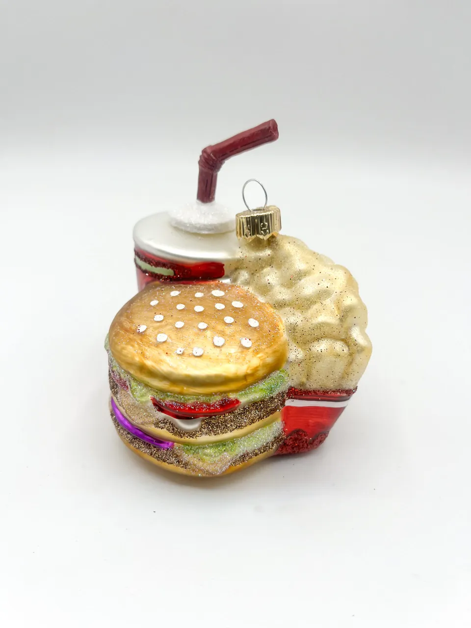 Vitbis burger vánoční baňka skleněná 9 cm