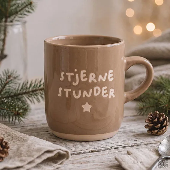 Det Gamle Apotek Mug hrnek béžový kamenina 9 cm