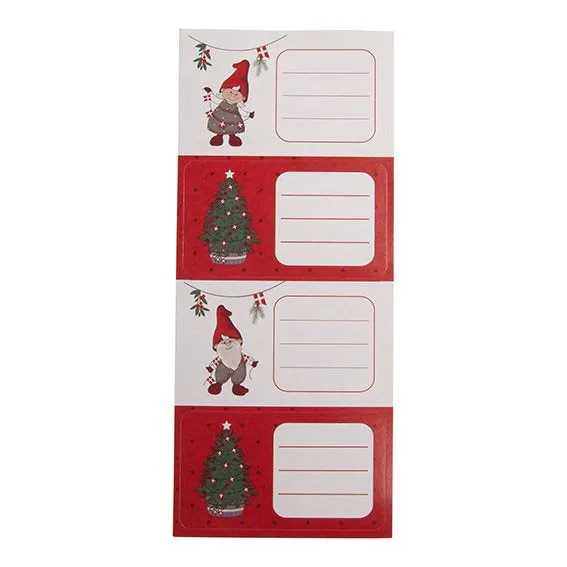 Det Gamle Apotek Gift tags visačky samolepky 12 ks červené