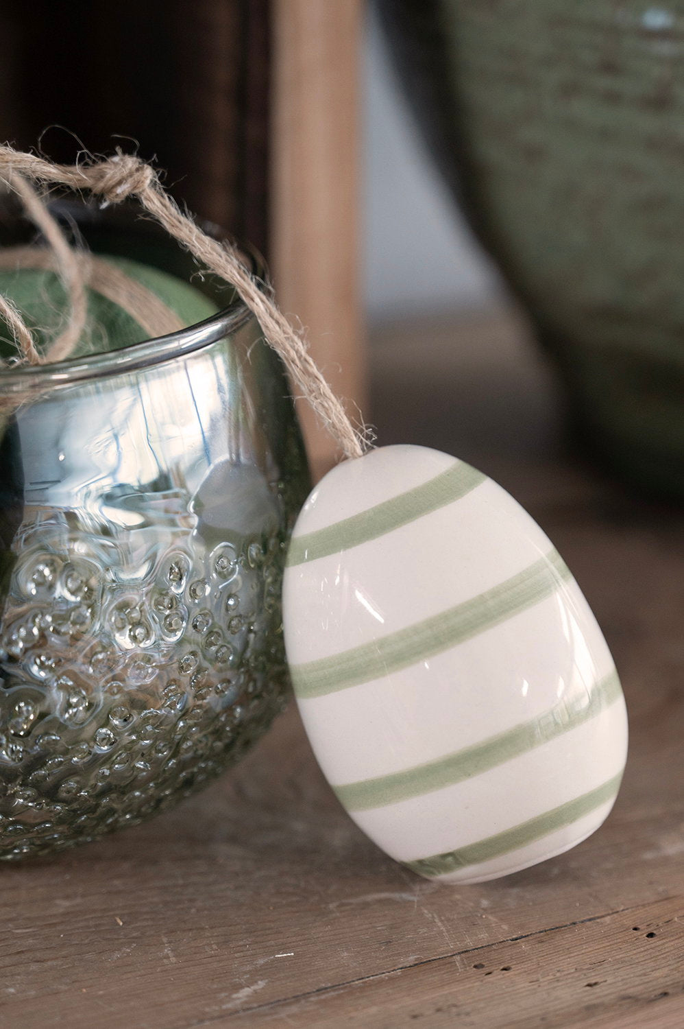 Det Gamle Apotek Easter egg vajičko zelené 6 cm