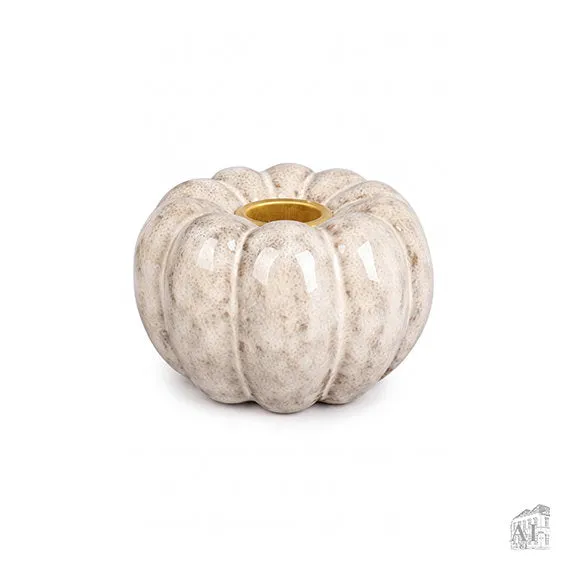 Det Gamle Apotek Pumpkin svícen dýně bílý 9 cm