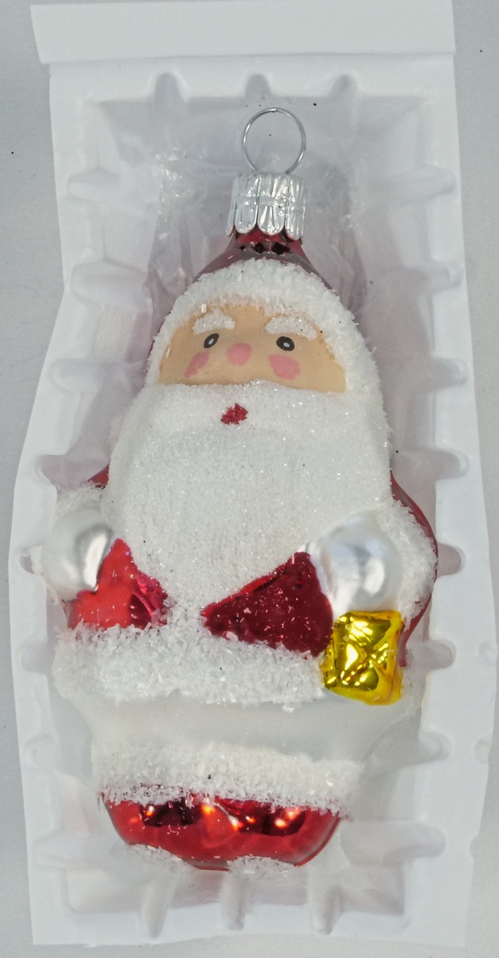 Vánoční ozdoby santa s lucernou bílý matný figura
