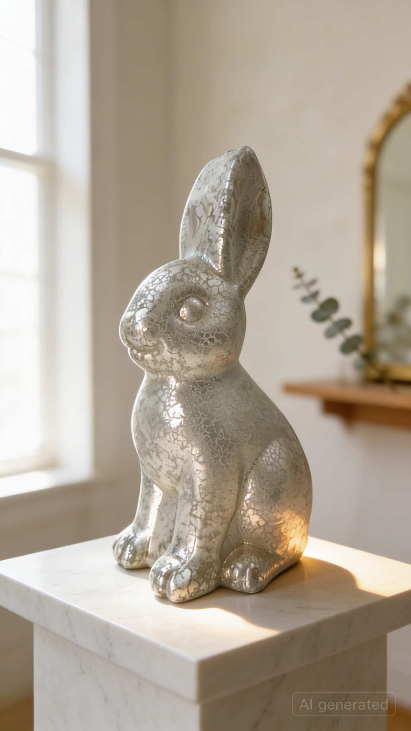 Vitbis Zajíc skleněná figura zajíc 20 cm na svíčku