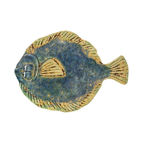 Det Gamle Apotek Fish kameninová dekorace modrá ryba 19,5 cm