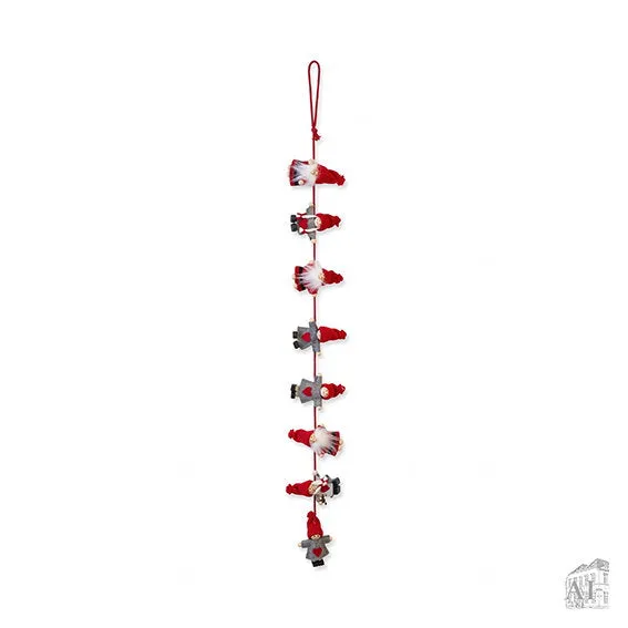 Det Gamle Apotek Gnomes on cord girlanda 134 cm červená
