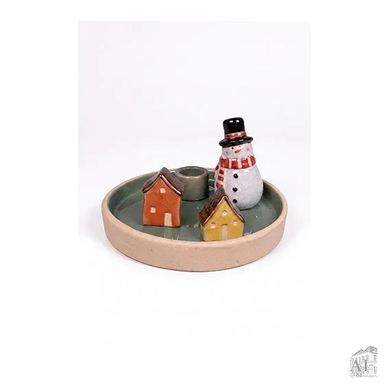 Det Gamle Apotek Candle holder kameninový svícen šedý 8 cm