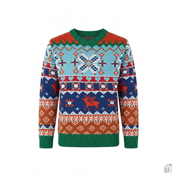 Det Gamle Apotek Christmas svetr vánoční zelený akryl