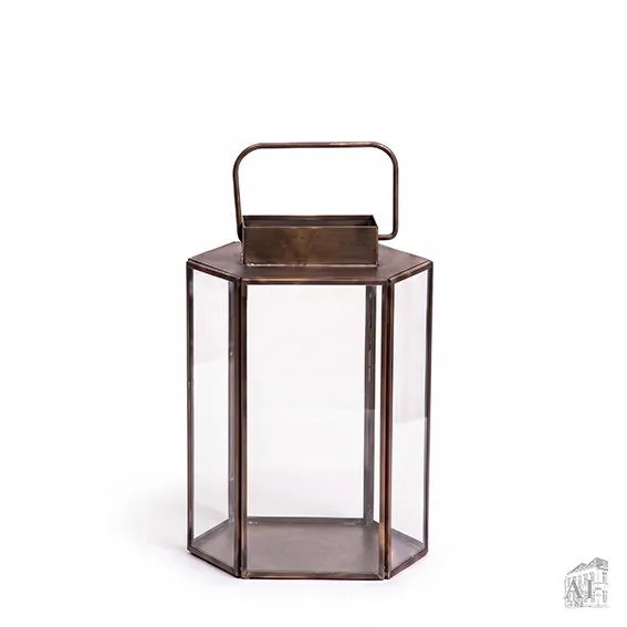 Det Gamle Apotek Lantern kovová lucerna hnědá 22 cm