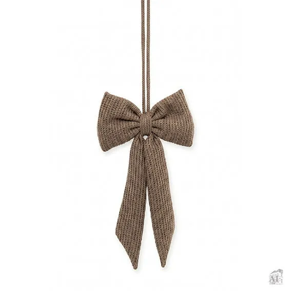 Det Gamle Apotek Bow vánoční mašle 19 cm béžová polyester