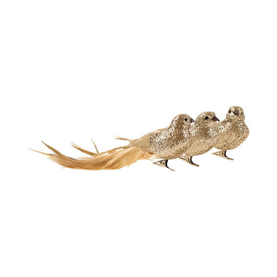 Det Gamle Apotek Bird ozdoba ptáček 21 cm champagne