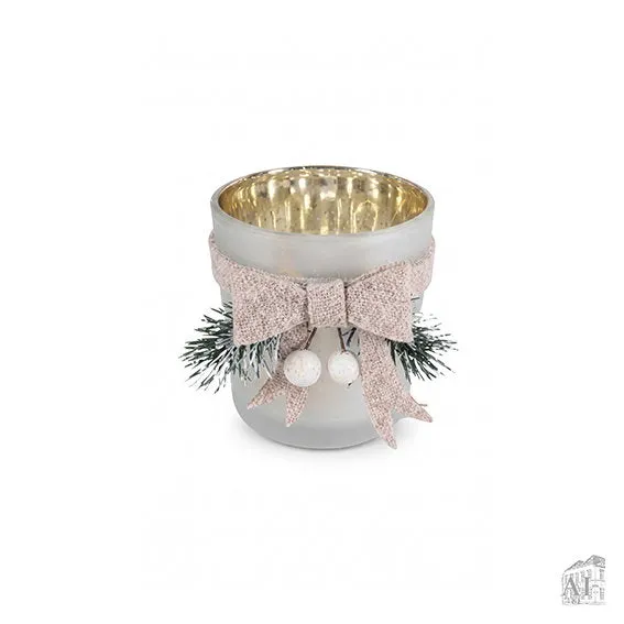 Det Gamle Apotek Tealight Candle holder svícen skleněný bílý 8 cm
