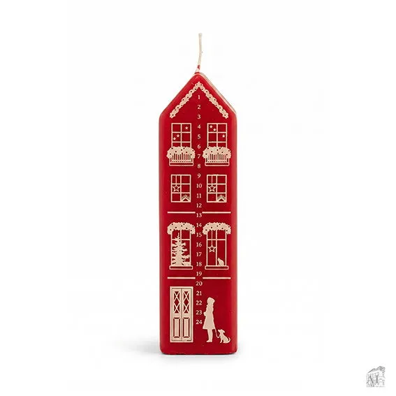 Det Gamle Apotek Calendar candle svíčka červená 20 cm