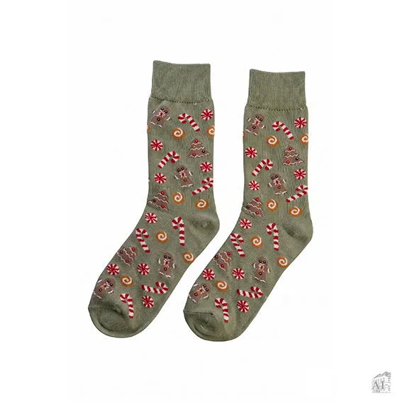 Det Gamle Apotek Socks dámské ponožky zelené bavlna