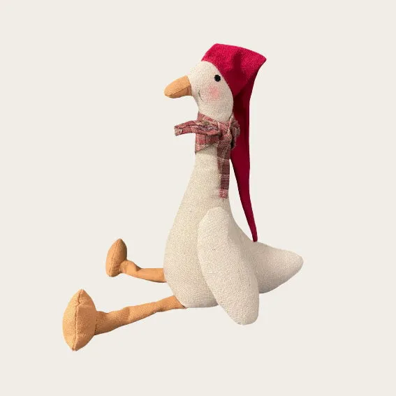 Det Gamle Apotek Goose textilní husa béžová 34 cm