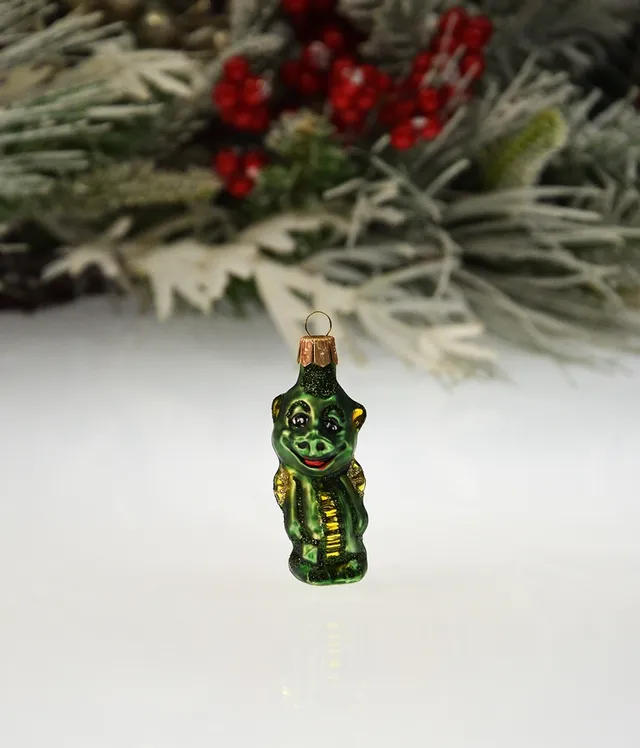 Vitbis Zelený drak skleněná ozdoba 6 cm 1 ks matná