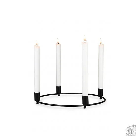 Det Gamle Apotek Advent candleholder svícen černý 4 cm