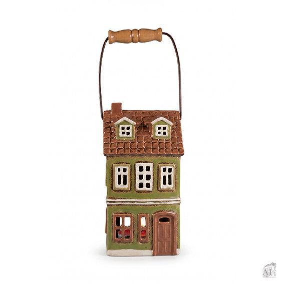 Det Gamle Apotek House for T-light svícen domeček zelený 22 cm