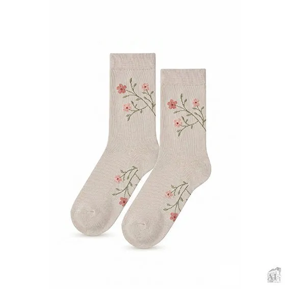 Det Gamle Apotek Socks ponožky béžové bavlna