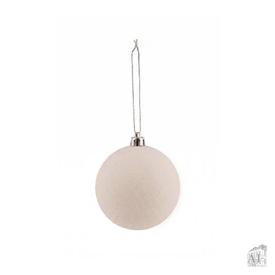 Det Gamle Apotek Christmas Bauble plastová baňka bílá 8 cm