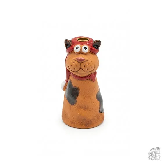 Det Gamle Apotek Funny keramický svícen oranžový 11,5 cm