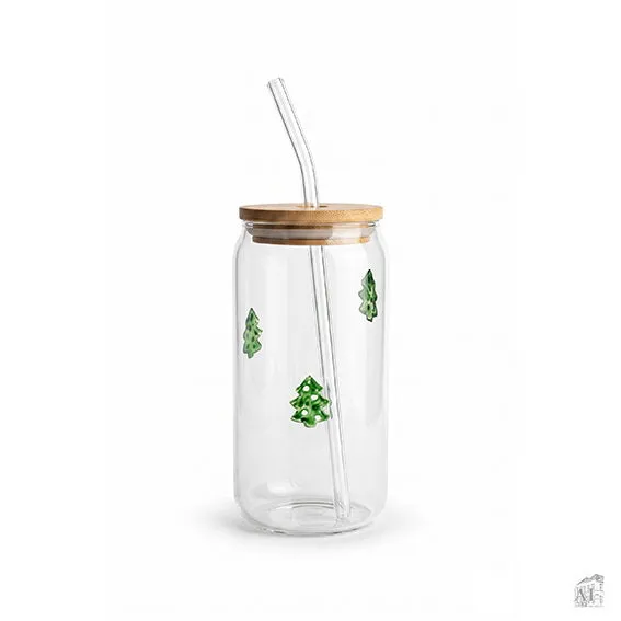 Det Gamle Apotek Sklenice s brčkem 450 ml čirá