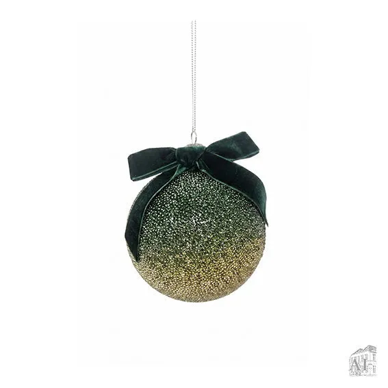 Det Gamle Apotek Christmas bauble skleněná baňka zelená 10 cm