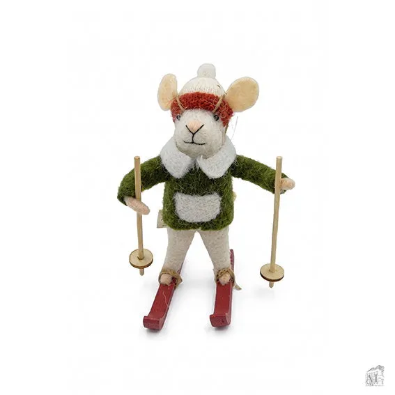 Det Gamle Apotek Mouse vánoční myška bílá 8 cm