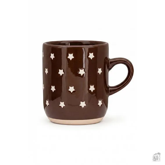 Det Gamle Apotek Mug hrnek hňedý kamenina 9 cm