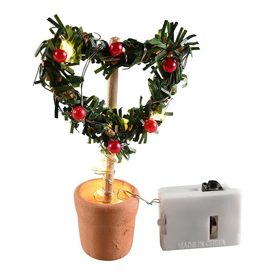 Det Gamle Apotek Plant rostlinka s LED 6 cm dřevo