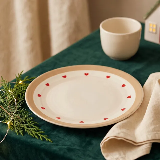 Det Gamle Apotek Plate talíř kamenina bílý