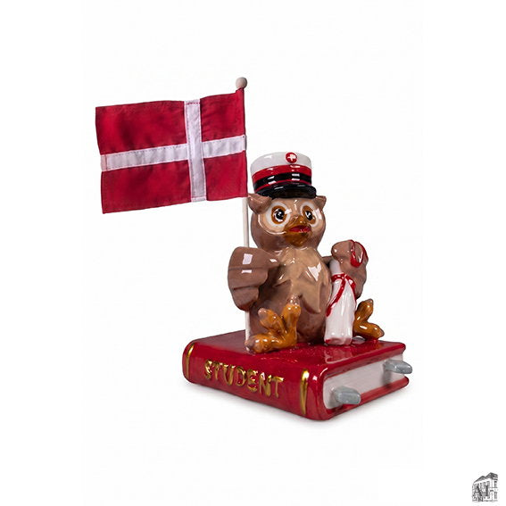 Det Gamle Apotek Sova figurka červená 10 cm k promoci