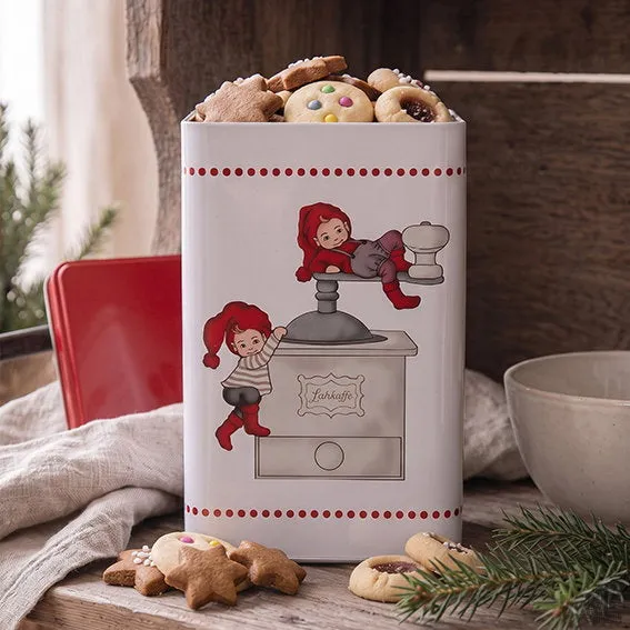 Det Gamle Apotek Cake Tin dóza na cukroví kovová bílá