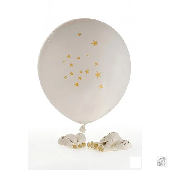 Det Gamle Apotek Balloon latexové balónky bílé se hvězdami 10 ks