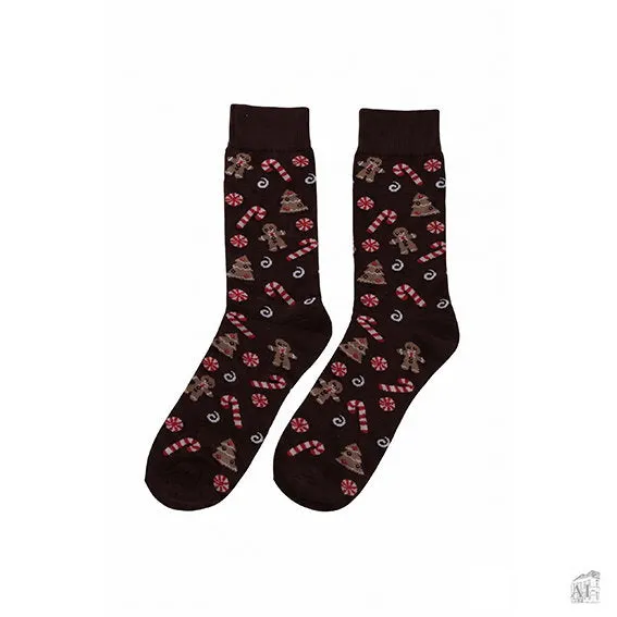 Det Gamle Apotek Socks ponožky 42–46 hnědé bavlna