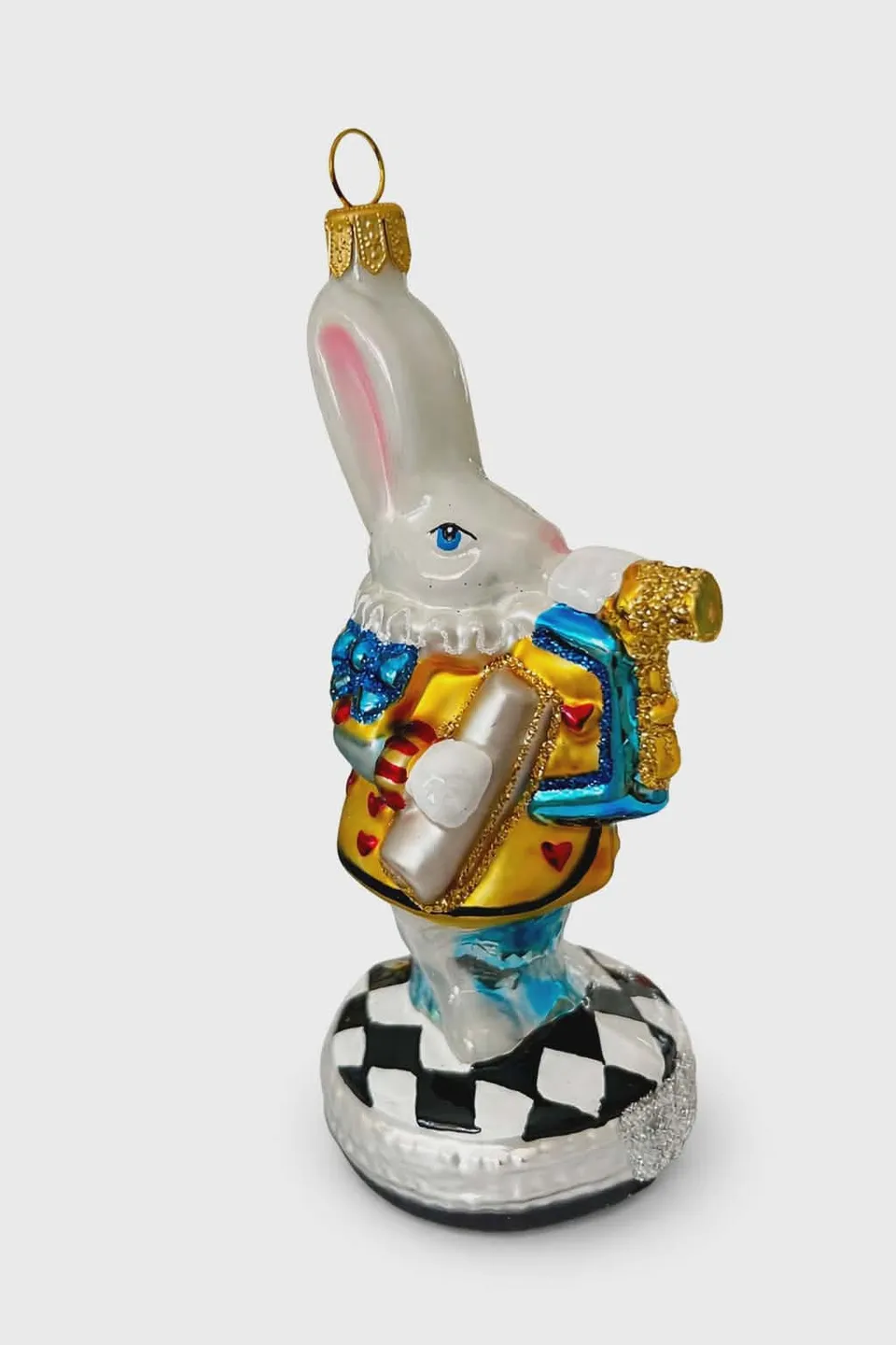 Vitbis Králíček s trumpetou 12 cm skleněná figurka 1 ks
