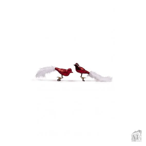Det Gamle Apotek Bird on clip skleněná ozdoba ptáček 6 cm